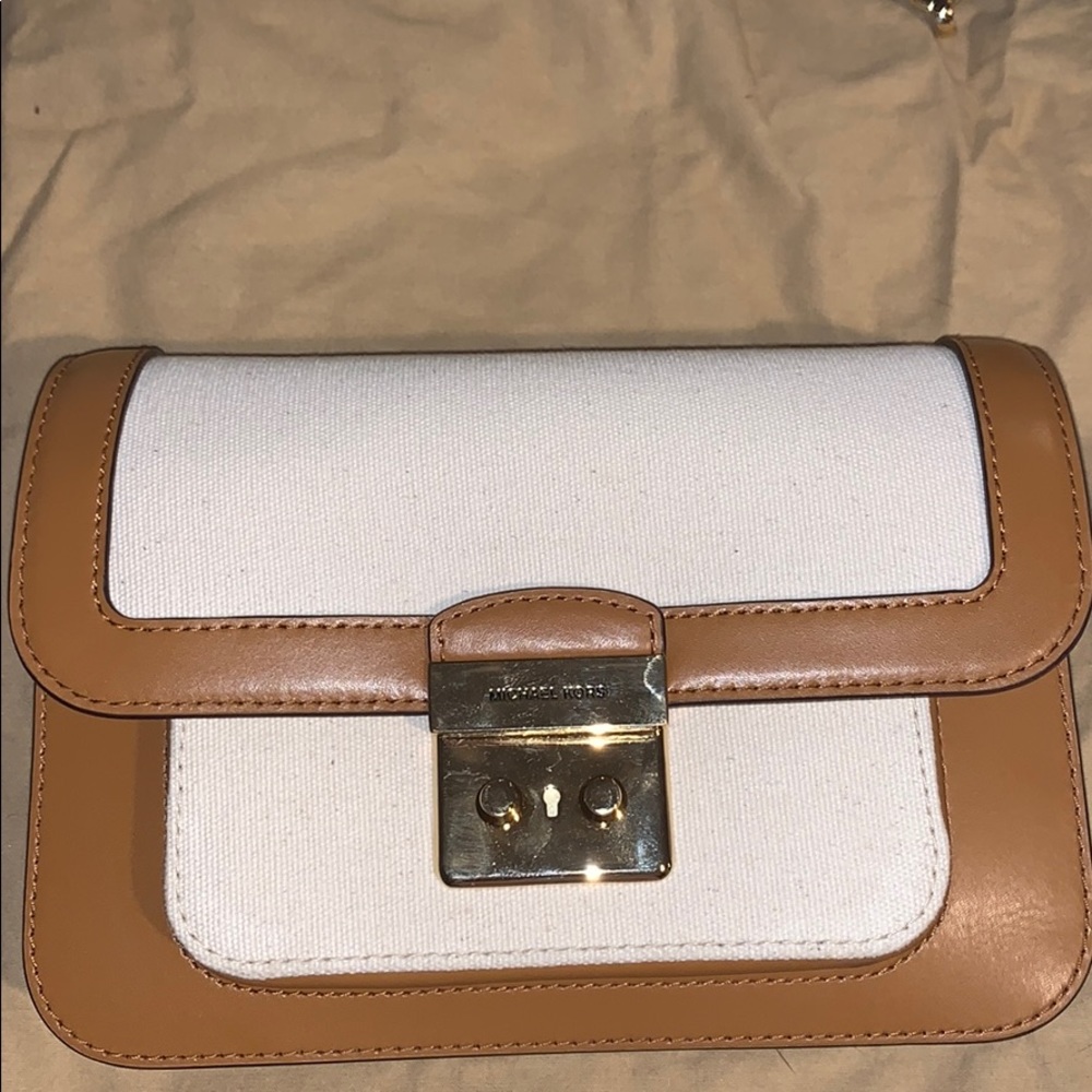 Michael Kors leather and canvas Sloan editor